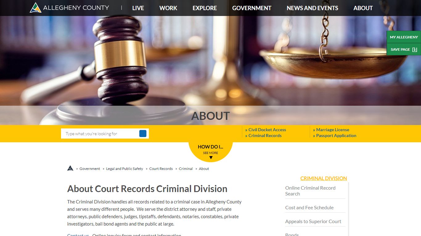 Criminal Court Records | About | Allegheny County